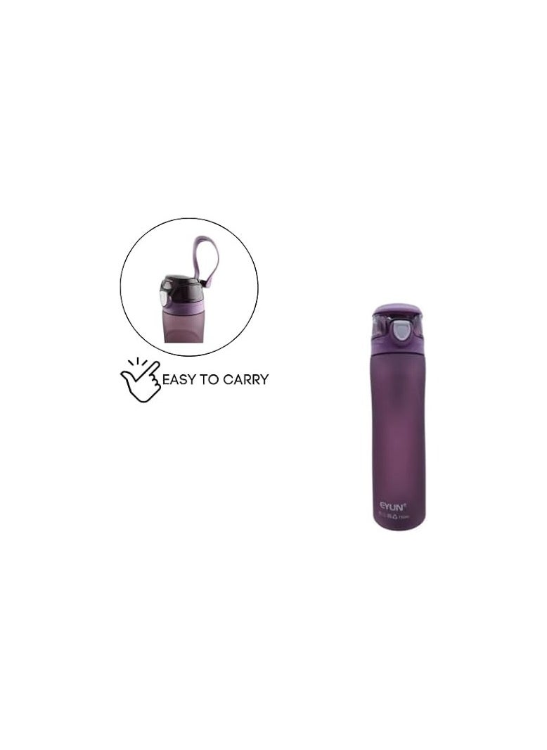 Generic - 750ml Acrylic Sports Water Bottle with Ring Handle – Durable, Portable, and Leak-Proof Hydration-Grey - Image 1