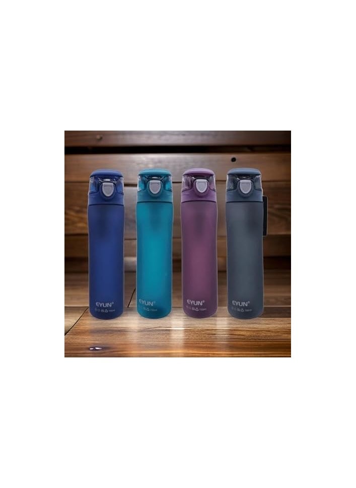Generic - 750ml Acrylic Sports Water Bottle with Ring Handle – Durable, Portable, and Leak-Proof Hydration-Grey - Image 1