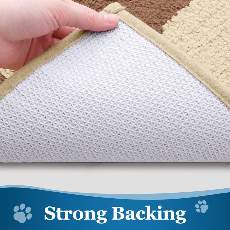Buganda Dog Door Mat for Muddy Paws  Absorbent Dirt Trapper Washable Indoor Door Mat  Non Slip Low-Profile Mud Mat for Dogs  Front Entrance Door Mat for Inside Floor (36x24 Inches  Light Beige) - Image 4