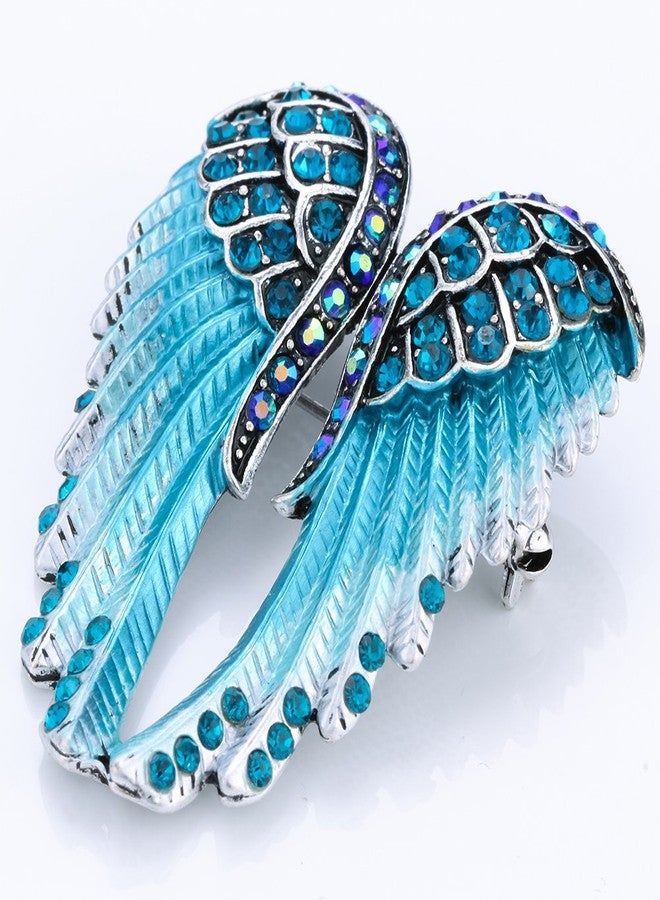 Szxc دبابيس بروش وقلادات على شكل أجنحة ملاك مرصعة بالكريستال من Szxc Jewelry للنساء - Image 2
