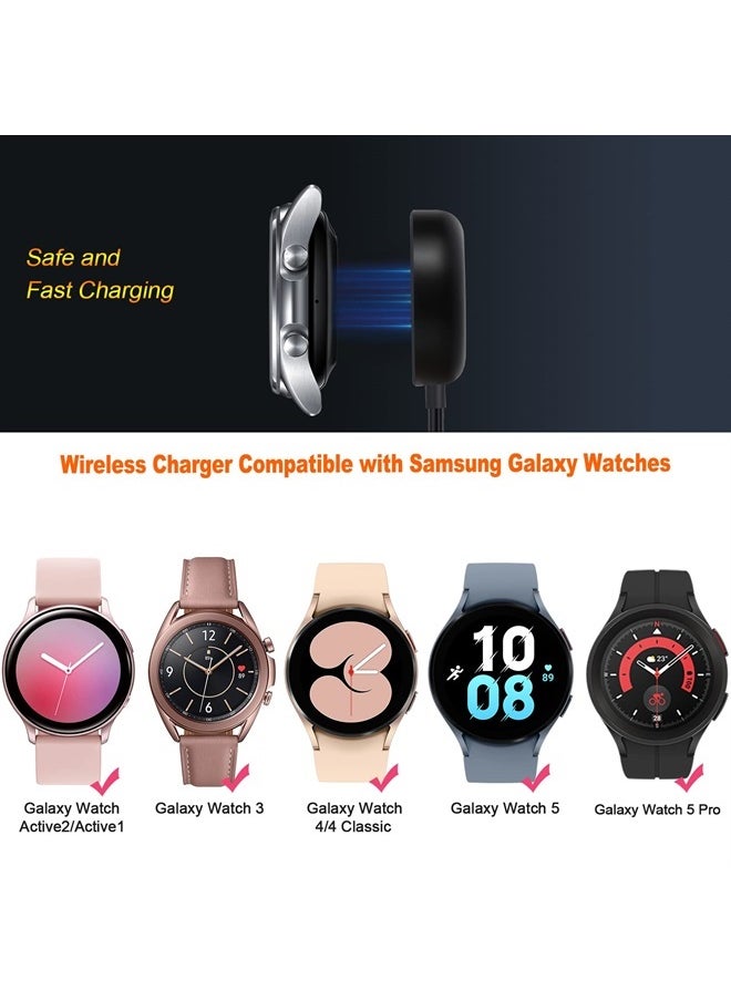 2 Pack Compatible with Samsung Watch Charger,Galaxy Watch 5/4 Charger Cable Dock USB Replacement for Samsung Galaxy Watch 5/5 Pro/4/4 Classic/3/Active 2/Active