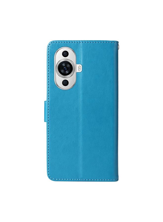 Green Tiger Case For Huawei nova 11 Pro / nova 11 Ultra Embossed Butterfly Flowers Leather Phone Case - Image 3