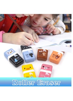 Pencil Eraser Shaving Roller Case for Easy Pick Up and Removal  Animal Themed Lovely and Fun Party Favor and School Supplies for Kids Back to school gift6 Pcs