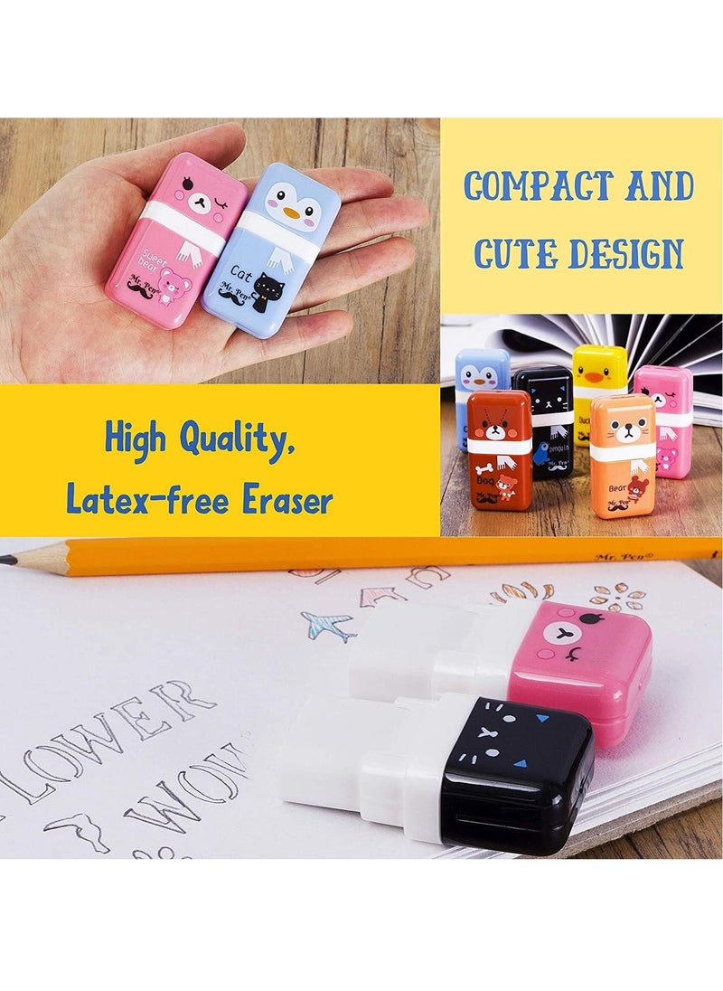 SYOSI - Pencil Eraser Shaving Roller Case for Easy Pick Up and Removal  Animal Themed Lovely and Fun Party Favor and School Supplies for Kids Back to school gift6 Pcs - Image 1