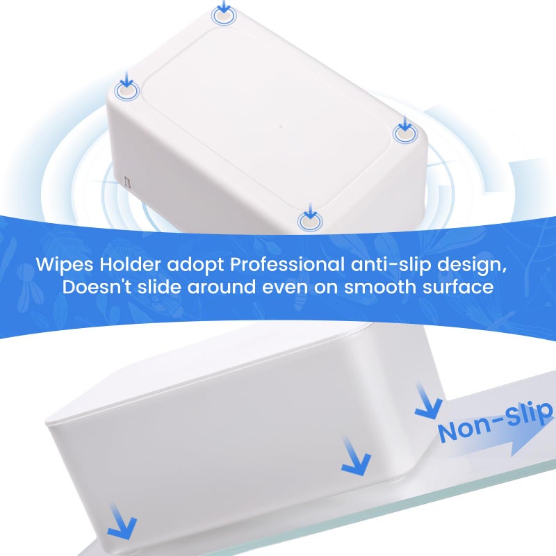 Lijroavy Baby Wipes Dispenser, Baby Wipe Holder for Fresh Wipes, Non-Slip Baby Wipes Container, Refillable Wipes Box with Sealing Design Lid (White) - Image 5
