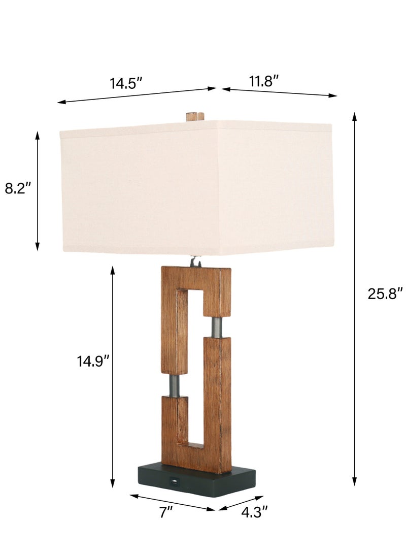 DREAMSIDEA Brown Table Lamps for Living Room Set of 2, Rustic Vintage Bedside Lamp for Bedroom Nightstand Entryway  - Image 2