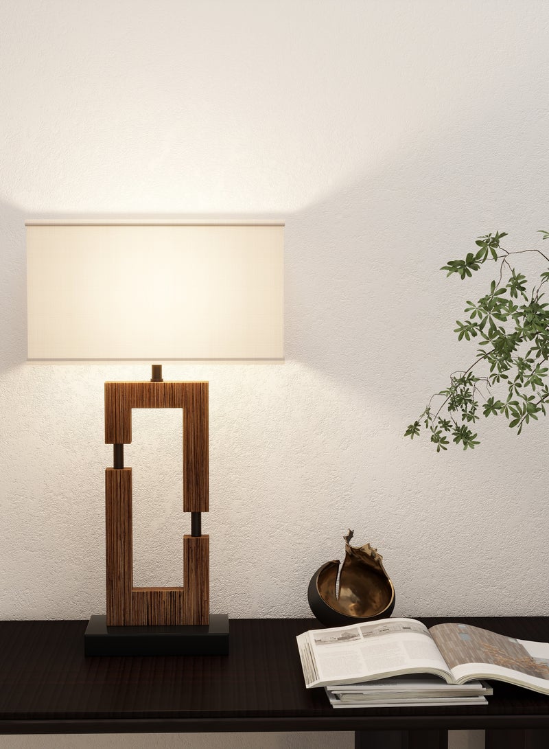 DREAMSIDEA Brown Table Lamps for Living Room Set of 2, Rustic Vintage Bedside Lamp for Bedroom Nightstand Entryway  - Image 5