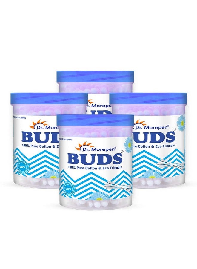 دكتور.موربين DR. MOREPEN BUDS - سدادات أذن مصنوعة من القطن الخالص بنسبة 100% وورق صديق للبيئة - عبوة من 4 قطع تحتوي على 100 قطعة من أعواد القطن - Image 1