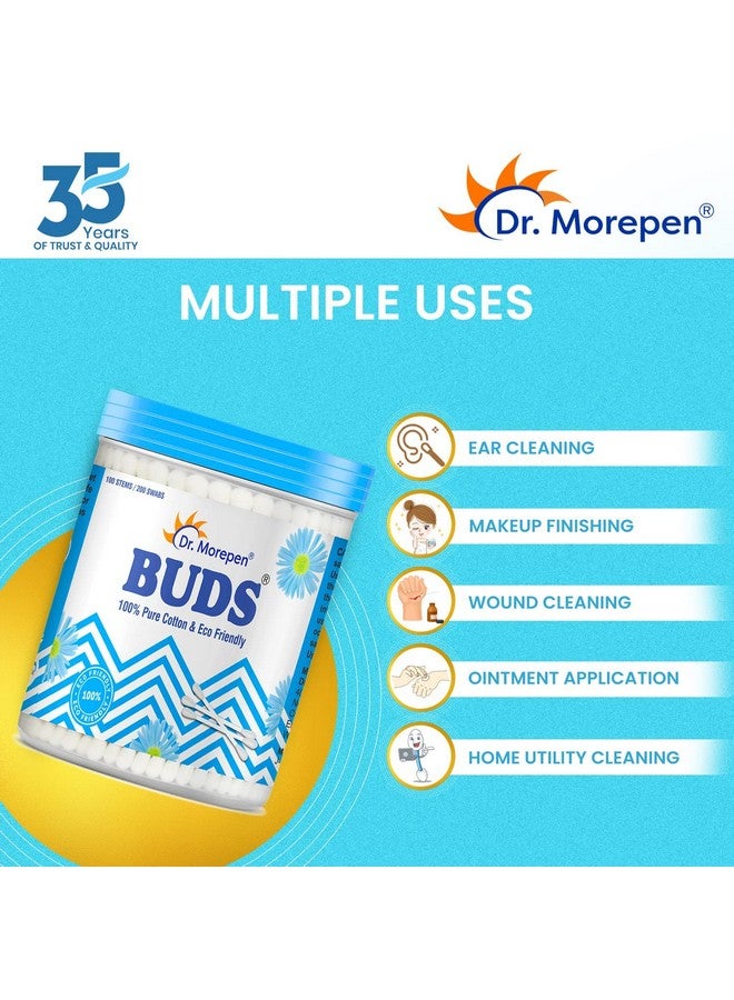 دكتور.موربين DR. MOREPEN BUDS - سدادات أذن مصنوعة من القطن الخالص بنسبة 100% وورق صديق للبيئة - عبوة من 4 قطع تحتوي على 100 قطعة من أعواد القطن - Image 4