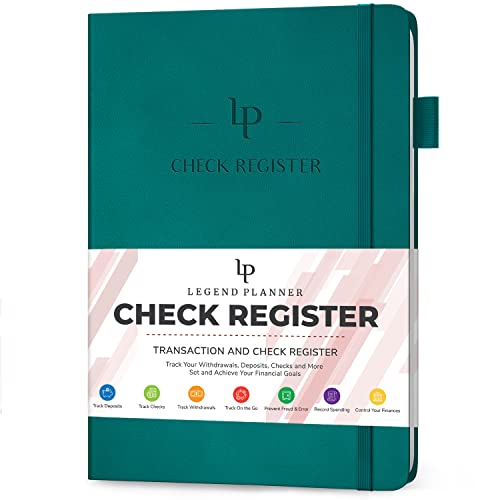 Legend Planner Check Register Book – Accounting Ledger Book for Small Business & Personal Use – Checkbook Register to Track Financial Transactions – Hardcover, 7x10″, 6300 Entries (Dark Teal) - Image 1