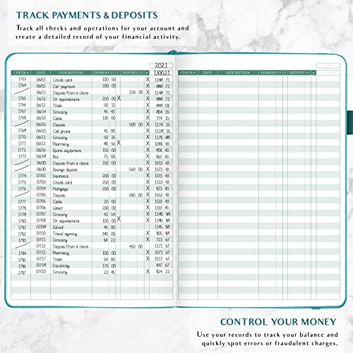 Legend Planner Check Register Book – Accounting Ledger Book for Small Business & Personal Use – Checkbook Register to Track Financial Transactions – Hardcover, 7x10″, 6300 Entries (Dark Teal) - Image 3