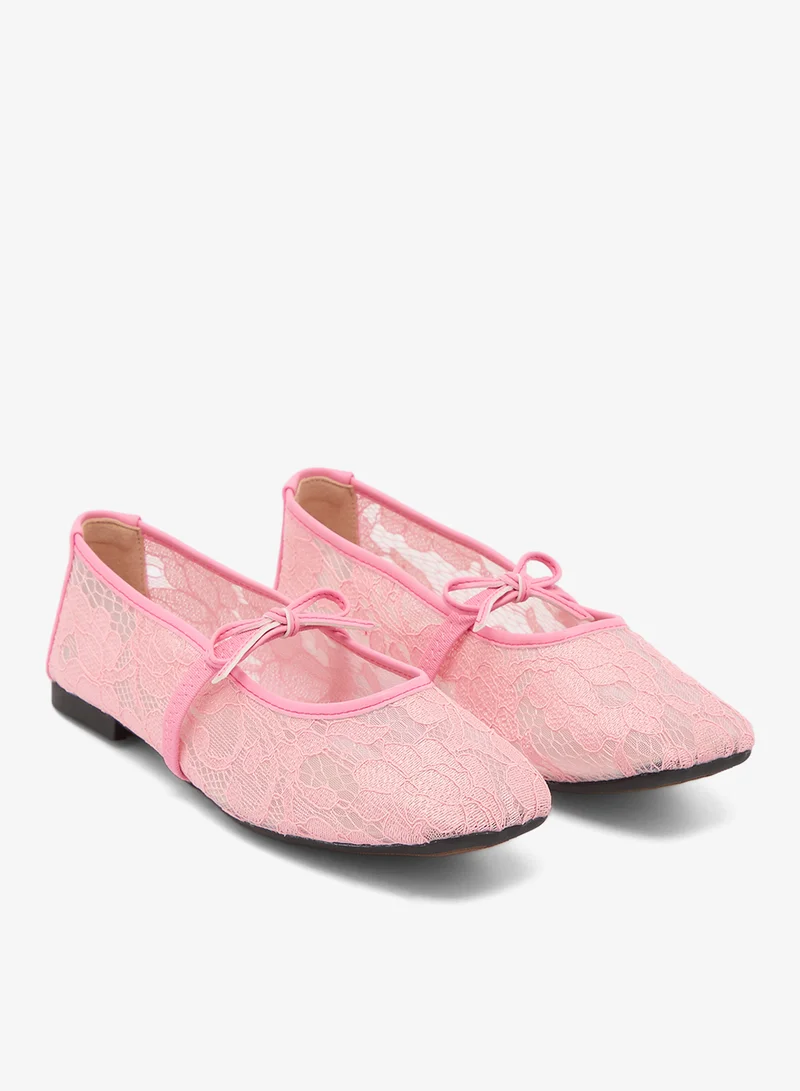 Ginger Pink Embroidered Detail Mary Janes for Women | Best Price UAE