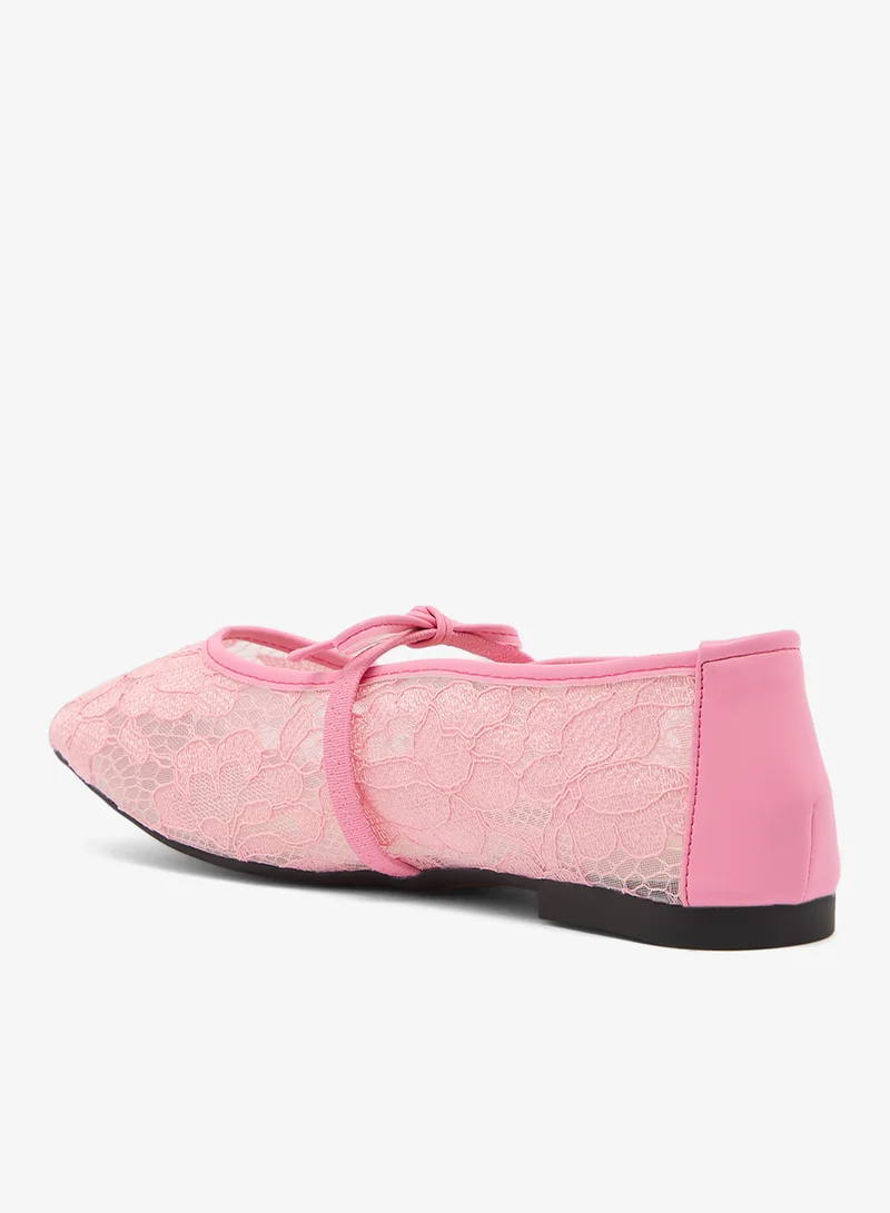 Ginger Pink Embroidered Detail Mary Janes for Women | Best Price UAE