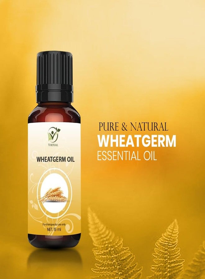 افتراضي زيت جنين القمح الأساسي من فيرتوال لنمو الشعر والعناية بالبشرة، زيت طبيعي نقي معصور على البارد | مضاد لتساقط الشعر | يعزز نمو الشعر ونعومته ولمعانه، (15 مل) - Image 2