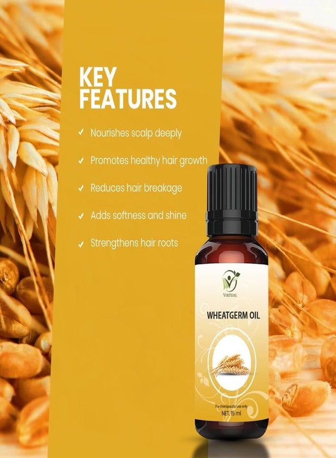 افتراضي زيت جنين القمح الأساسي من فيرتوال لنمو الشعر والعناية بالبشرة، زيت طبيعي نقي معصور على البارد | مضاد لتساقط الشعر | يعزز نمو الشعر ونعومته ولمعانه، (15 مل) - Image 4