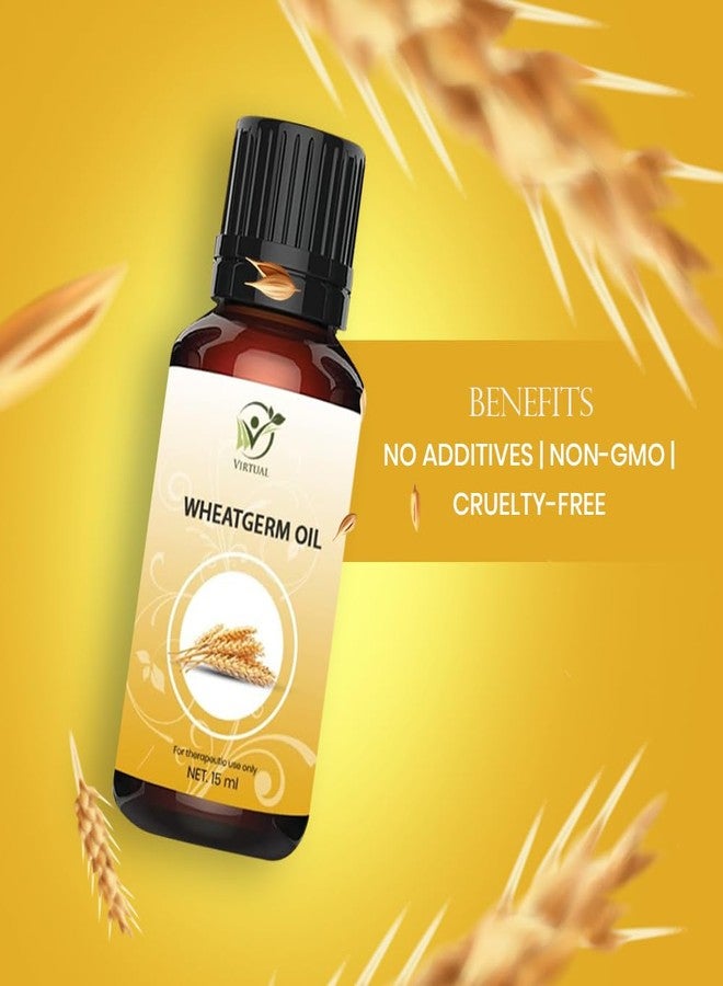 افتراضي زيت جنين القمح الأساسي من فيرتوال لنمو الشعر والعناية بالبشرة، زيت طبيعي نقي معصور على البارد | مضاد لتساقط الشعر | يعزز نمو الشعر ونعومته ولمعانه، (15 مل) - Image 3