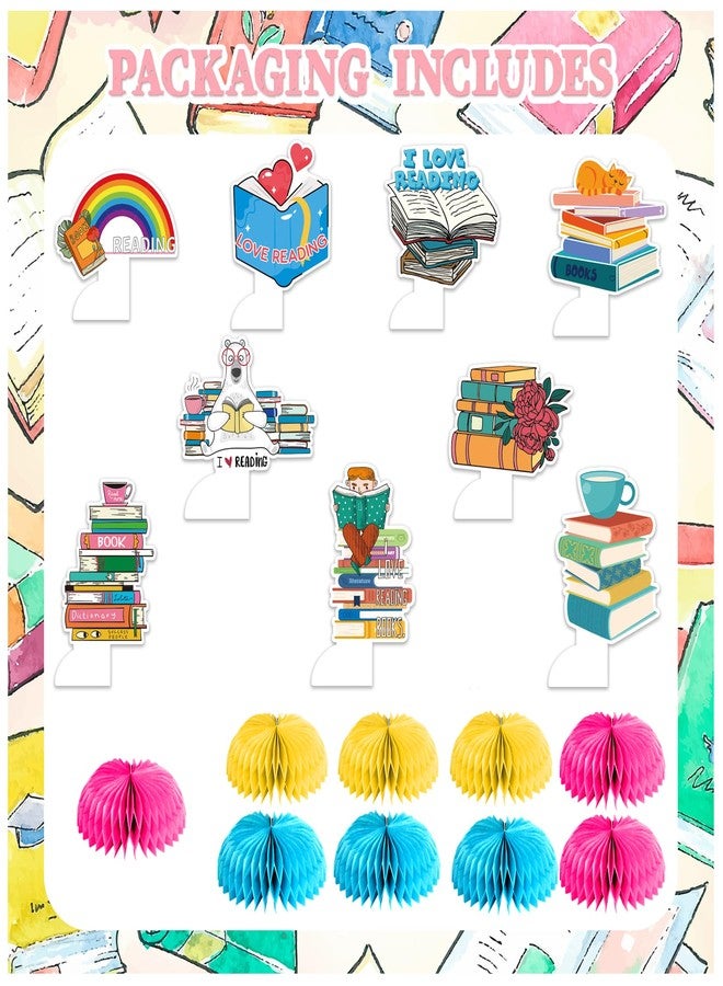 LHDUOFA 9 PCS Book Honeycomb Centerpieces Table Decorations Books Table Centerpieces for Books Party Supplies Reading Birthday Party Decorations Library Decorations - Image 2