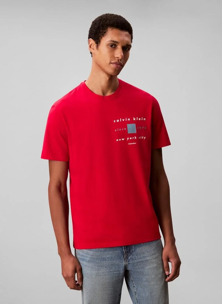 CALVIN KLEIN Short Sleeve Logo Crew Neck T-Shirt