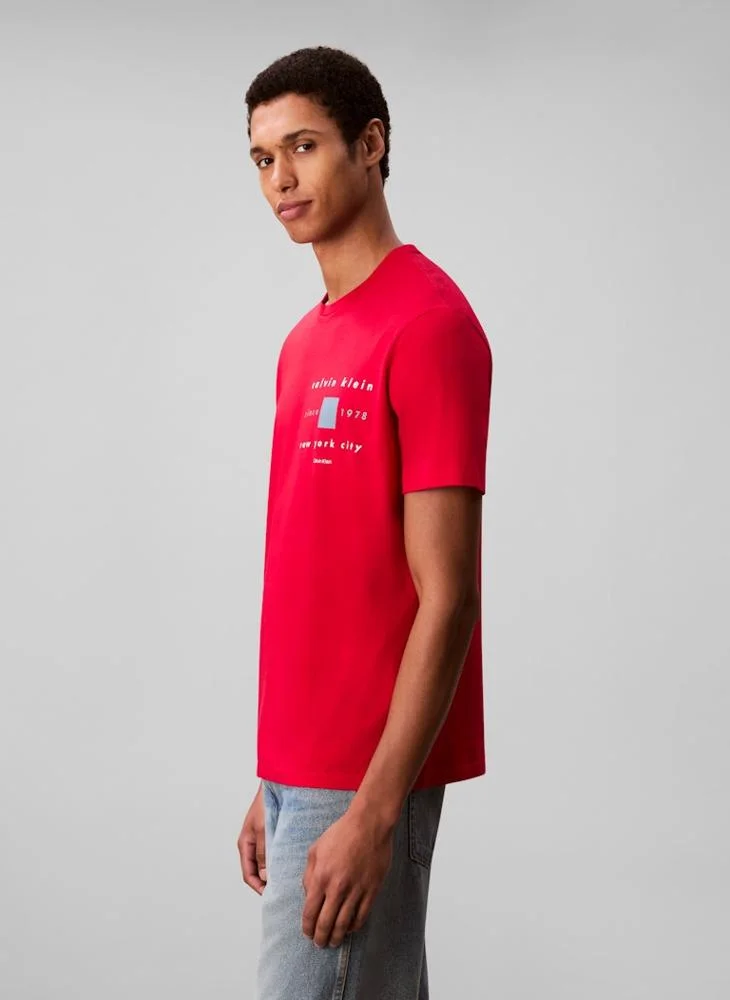 CALVIN KLEIN Short Sleeve Logo Crew Neck T-Shirt