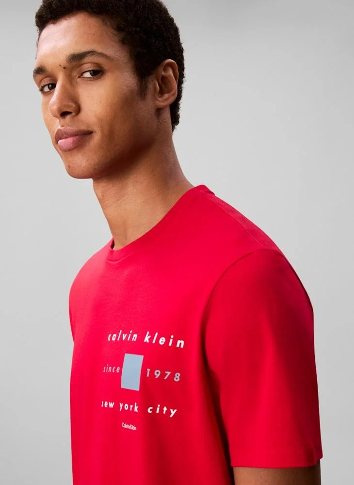 CALVIN KLEIN Short Sleeve Logo Crew Neck T-Shirt