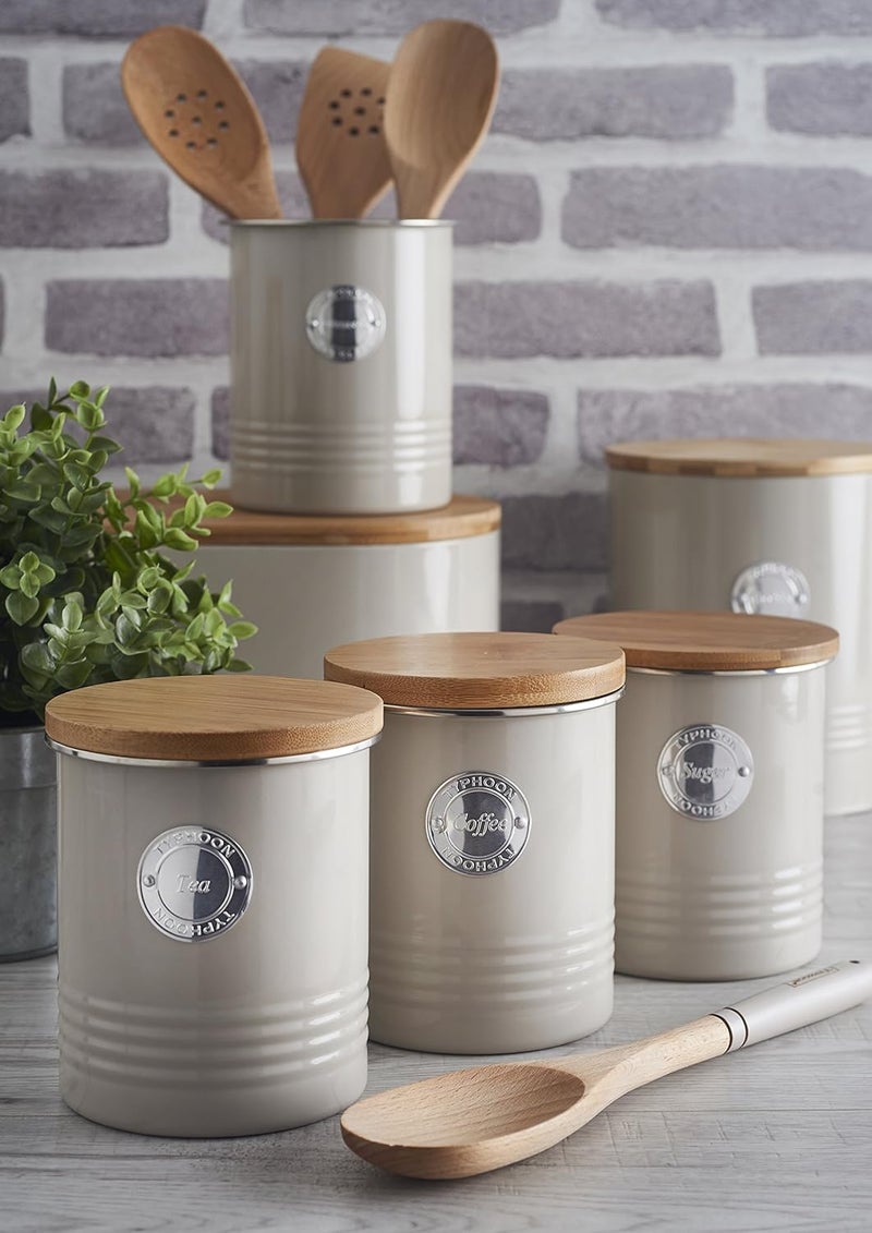 Typhoon Living Cream 2.5 L Pasta Storage Canister with Bamboo Fibre Lid - Image 1
