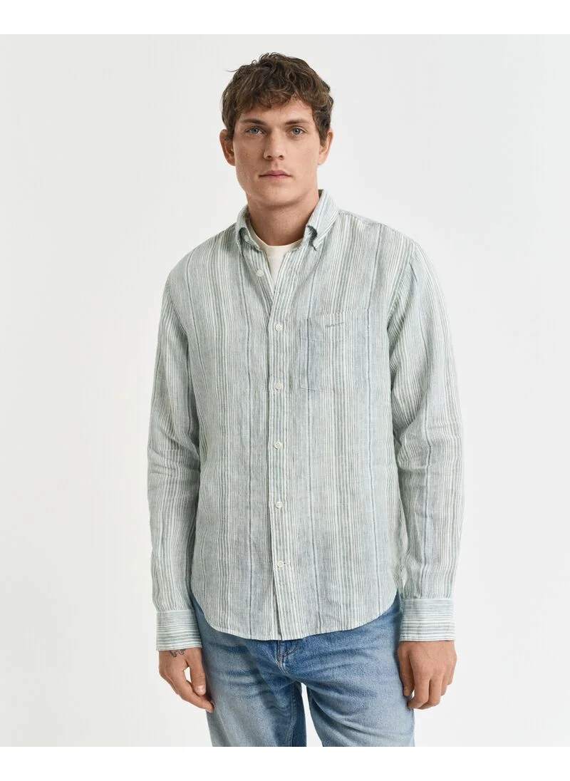 غانت Gant Regular Linen Stripe Shirt