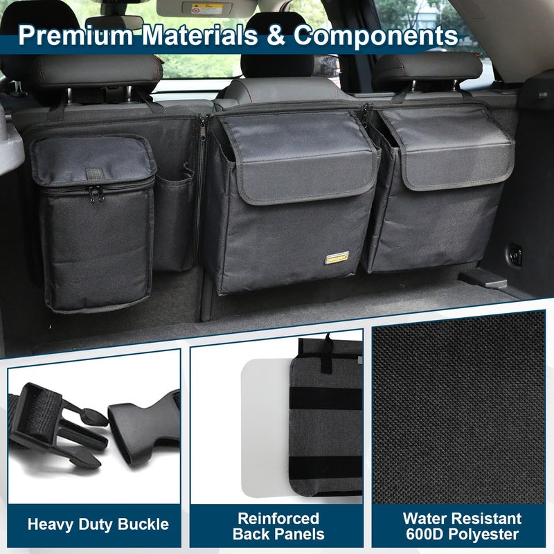 MARKSIGN Deluxe Car Trunk Organizer, Detachable Backseat Hanging Organizer Storage Modules with Built-in Cooler for Car Small SUV, Patent Pending - Image 3