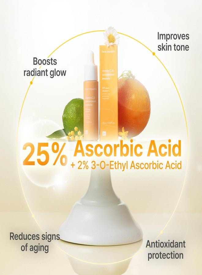 Face Republic Vitamin C 25 Concentrated Ampoule | 25% Ascorbic Acid, Glutathione, Antioxidants | No Irritation, Improve Skin Tone | Radiant Skin - Image 3