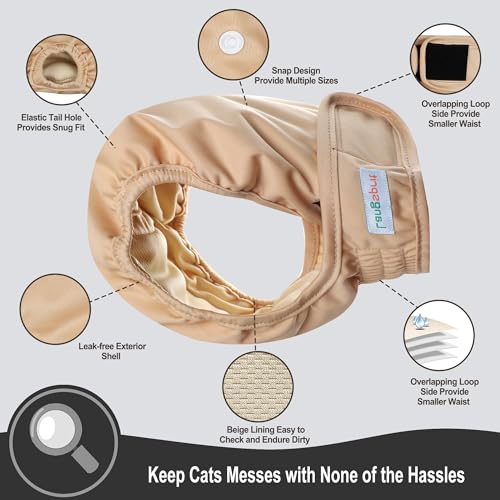 Langsprit Reusable Cat Diapers for Female and Male Cats,Washable Cat Kitten Incontinence Diapers for Male Cats Spraying,Pet Kitty Diapers for Large Medium Small Size - Image 4