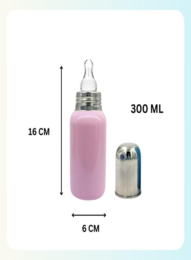 VOIK Vega Soft Steel Feeding Bottle for Newborn Baby | Premium Stainless Steel Baby Bottle | Lightweight, Durable Milk Bottle for Kids | Leak-Proof, BPA-Free | 300ml (Pink) - Image 5