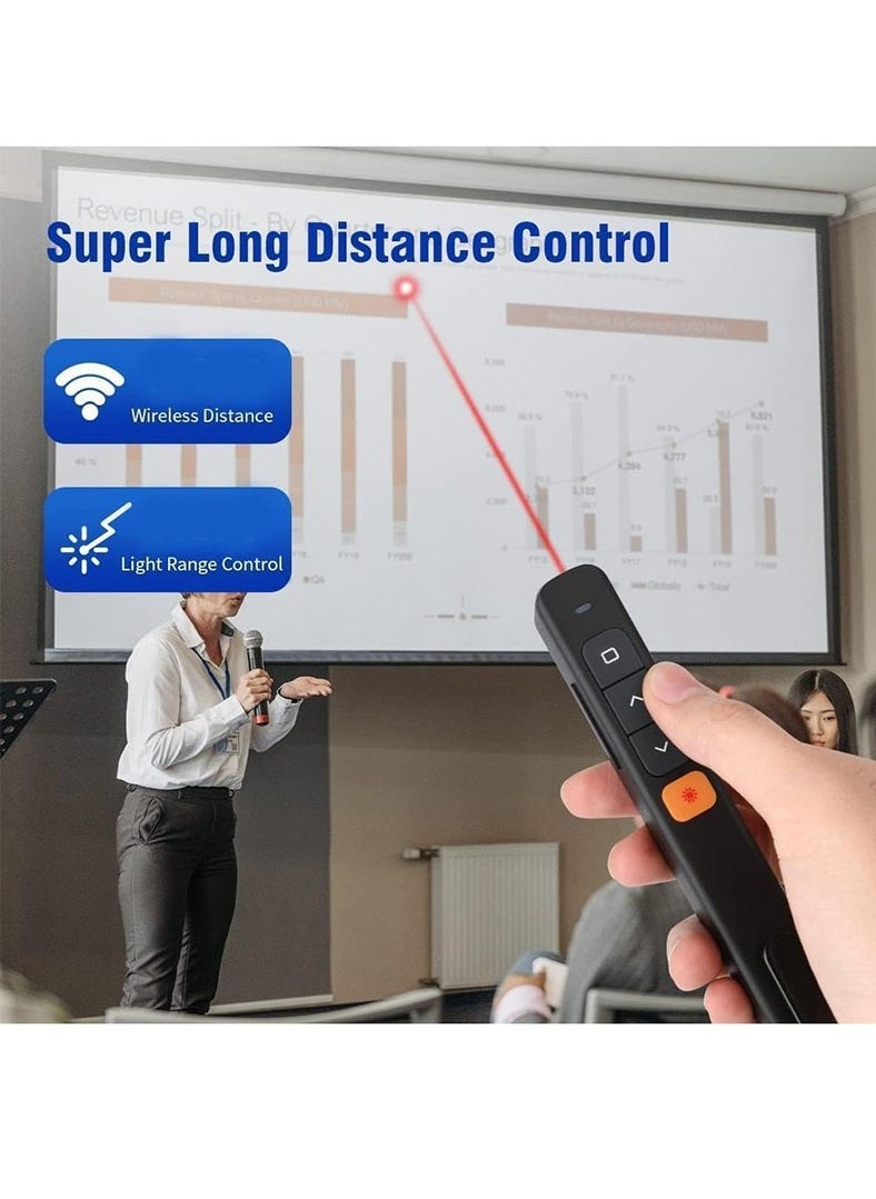 Muyixin Wireless Presentation Clicker 2.4GHz 100FT Wireless Range Type C & USB A 2 in 1 Laser Pointer Presenter Remote Volume Control PowerPoint Presentations for Cats/Mac/Office/Computer/PPT  - Image 5