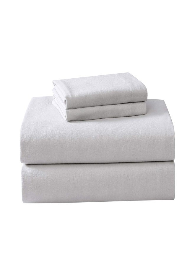 Laura Ashley - Flannel Sheets Queen Size, Anti-Pilling & Wrinkle Resistant Cotton, Touchably Soft for All-Season Comfort - Bed Sheets with Matching Pillowcases & Fitted Sheet (Cloud Grey) - Image 1