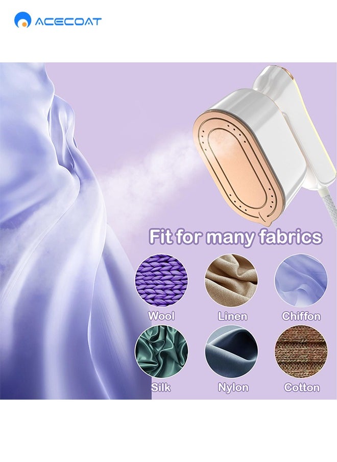 ACECOAT - Travel Steamer Iron for Clothes Mini - Portable Ironing Machine Travel Small Size Portable Steamer Travel College Dorm Home Essentials Steamer for Clothes(White) - Image 1