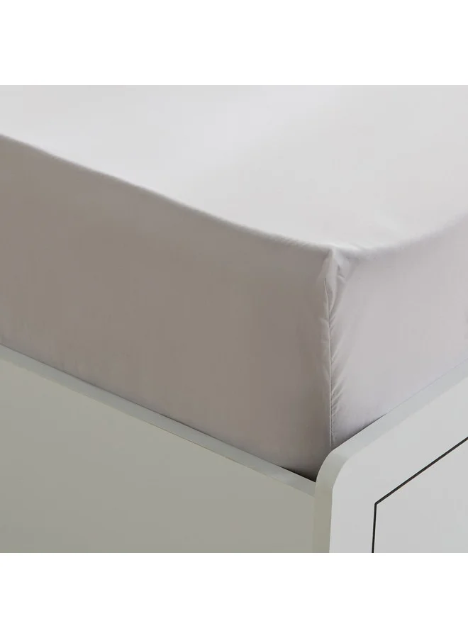 Home Box Purely-percale 300TC Single Fitted Sheet 90 x 200 x 36 cm