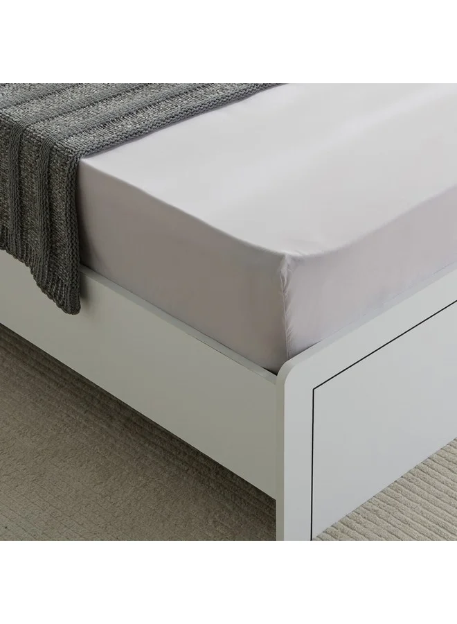 Home Box Purely-percale 300TC Single Fitted Sheet 90 x 200 x 36 cm