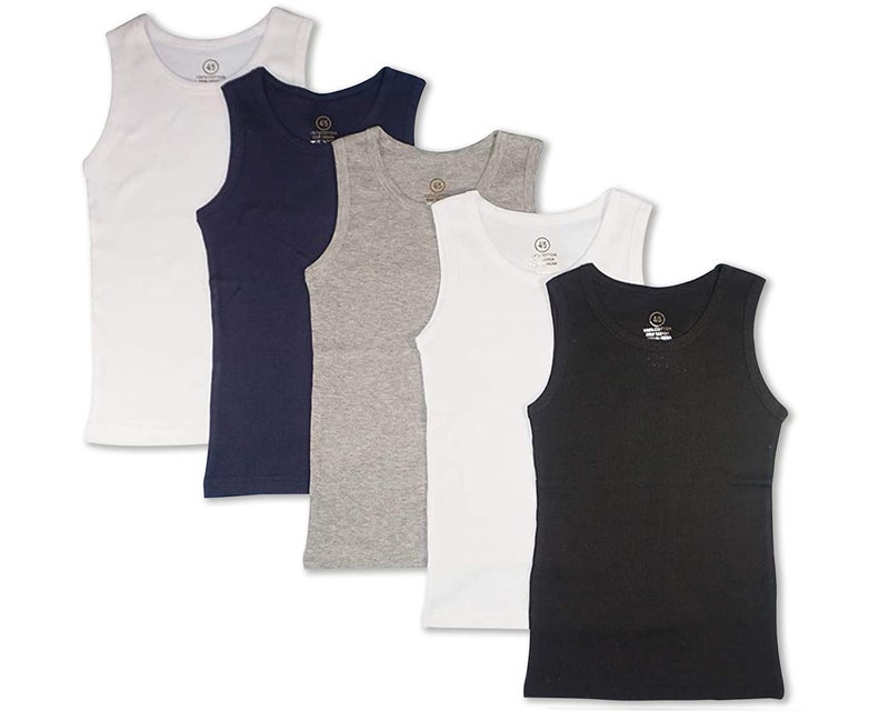 Studio 3 Little/Big Boys 5 Pack Rib Knit Tank Tops (10-12) Multi - Image 1