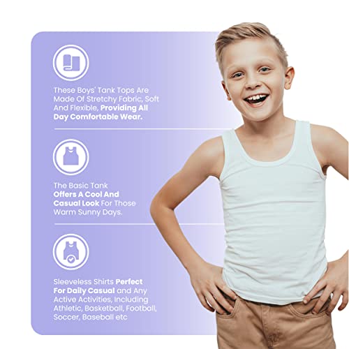 Studio 3 Little/Big Boys 5 Pack Rib Knit Tank Tops (10-12) Multi - Image 3