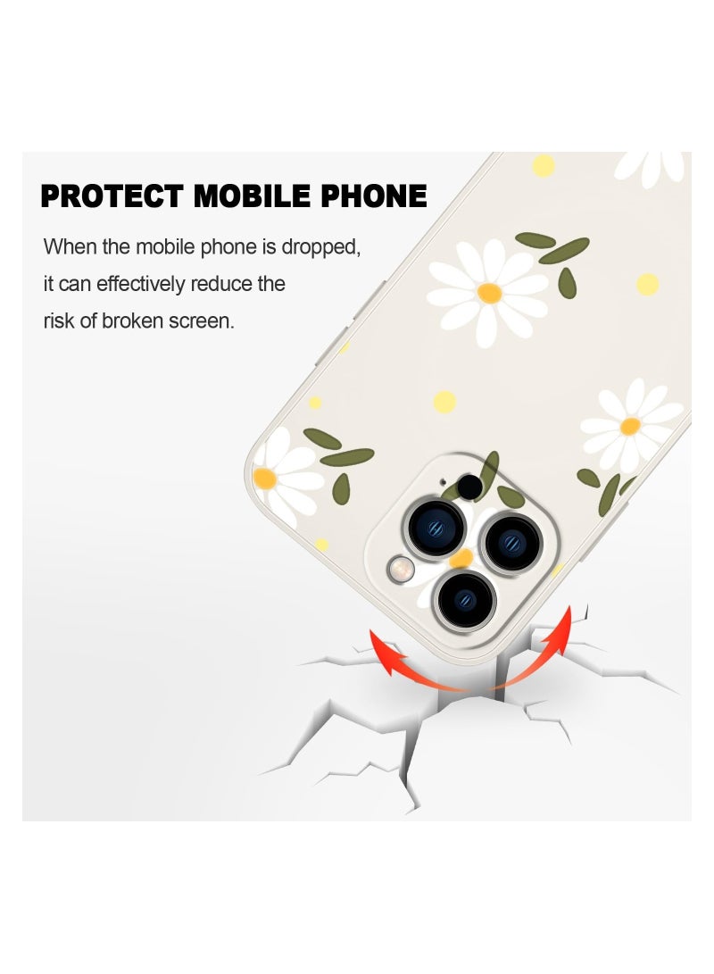حافظة لهاتف iPhone 14 Pro Max بنمط فراشة فضائية وزهور وبطانة داخلية من الألياف الدقيقة المقاومة للخدوش، تصميم رقيق يحمي الهاتف من البصمات، حافظة سيليكونية ناعمة مناسبة لهاتف 14 Pro Max باللون الأبيض. - Image 5