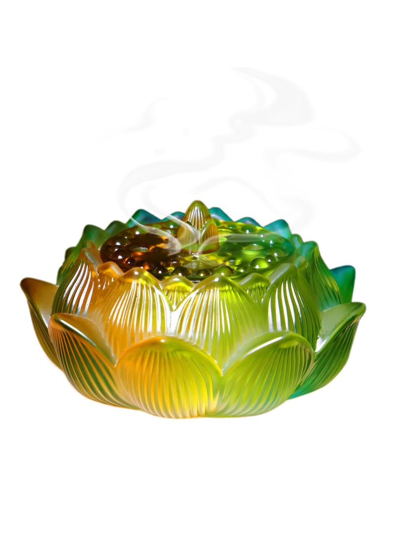 SOLARAE Incense Holder, Lotus Incense Holder, Coloured Glaze Incense Stick Holder, Incense Burner for Sticks, Morden Cone Incense Burner Holder Set, Aromatherapy Ornament, for Office Home Room Yoga - Image 2