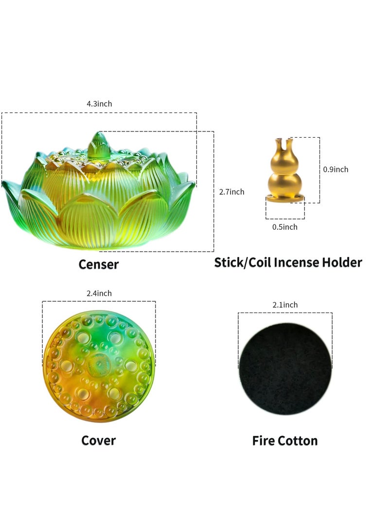 SOLARAE Incense Holder, Lotus Incense Holder, Coloured Glaze Incense Stick Holder, Incense Burner for Sticks, Morden Cone Incense Burner Holder Set, Aromatherapy Ornament, for Office Home Room Yoga - Image 5