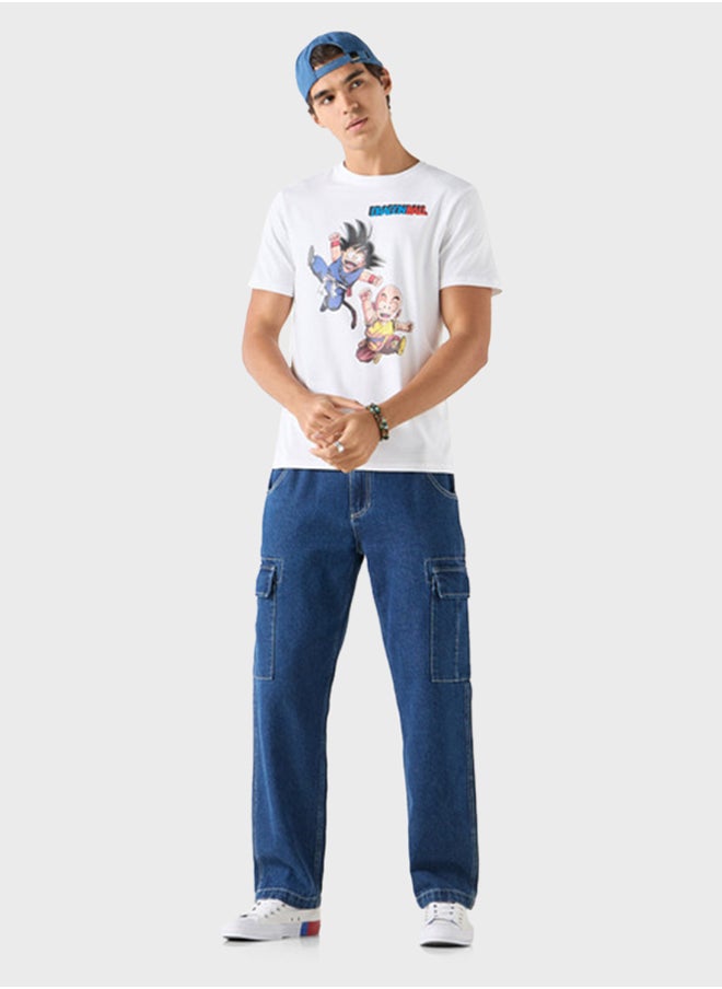 SP Characters Cartoon Print Crew Neck T-Shirt  - Image 4