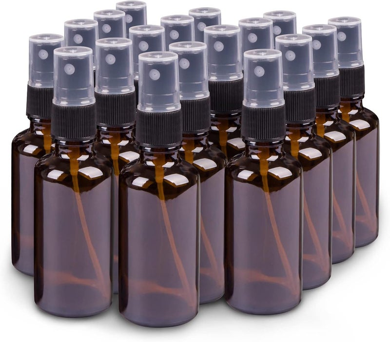 hmaimas Small Amber Glass Spray Bottles For Essential Oils, 2oz Empty Fine Mist Mini Spray Bottles, Set of 18 - Image 1