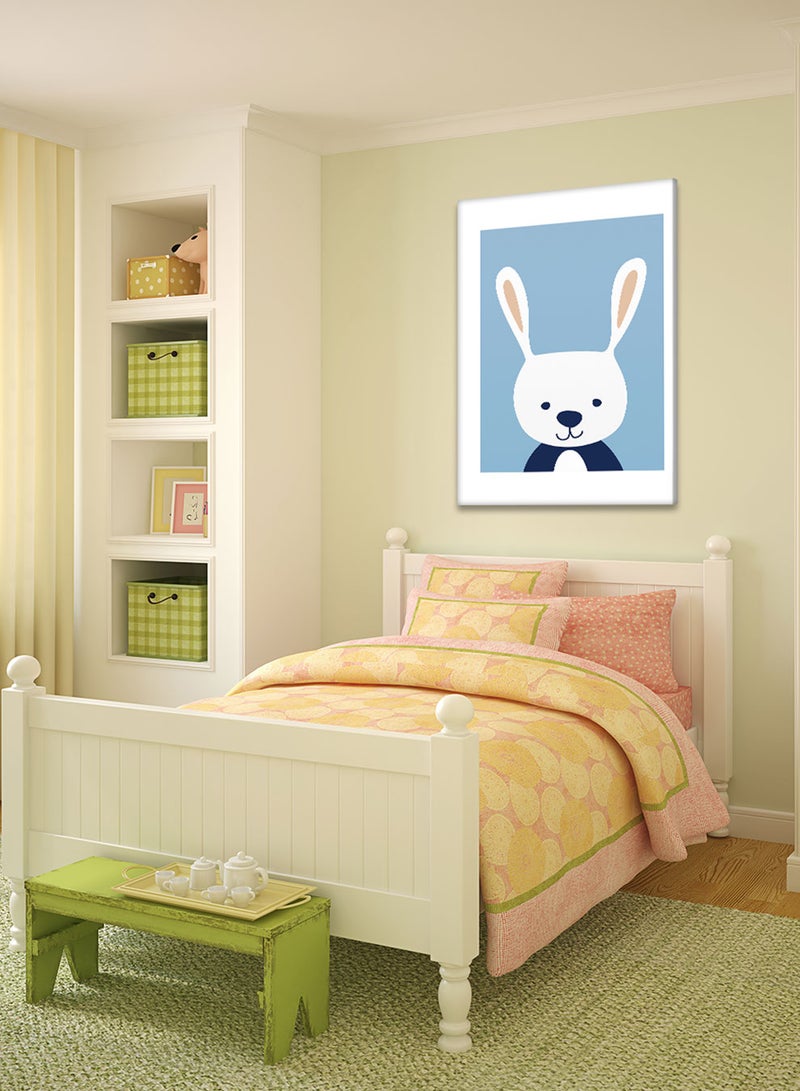 لوحة كانفاس على إطار خشبي بتصميم ارنب لطيف، للمنزل، غرفة المعيشة، المكتب، الديكور - Image 1