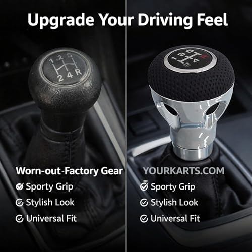 YOURKARTS.COM MO MO Gear Shift Knob with Universal Fit with Adapters Premium Car Gear Knob with Screws & Allen Key Installation Kit | Sporty Anti-Slip Grip Car Interior Accessories 2026 - Image 2