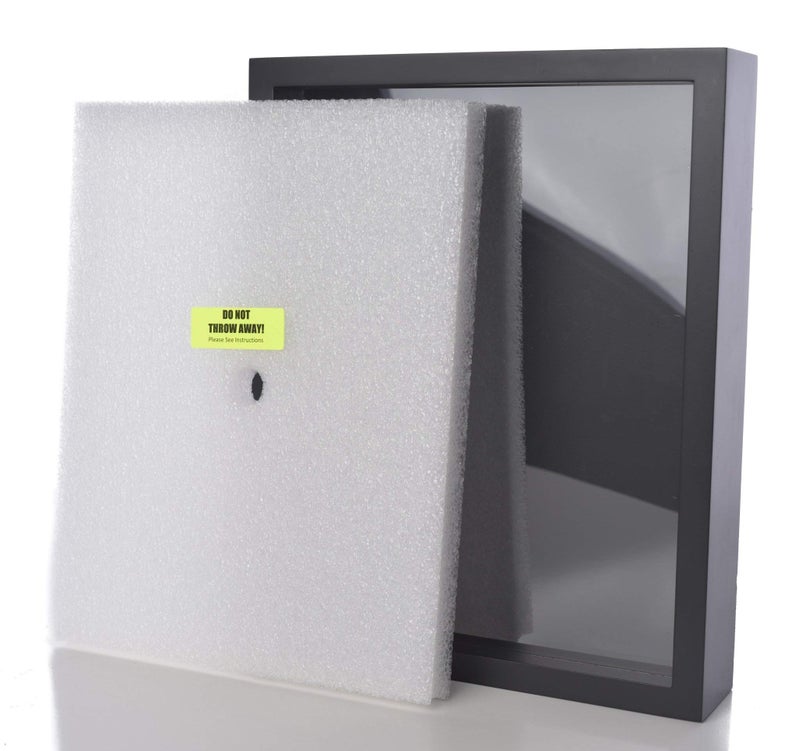 إطار قميص شارت الأصلي مع زجاج حقيقي لقمصان الأحداث الرياضية وعرض القمصان السوداء 11 × 14 بوصة