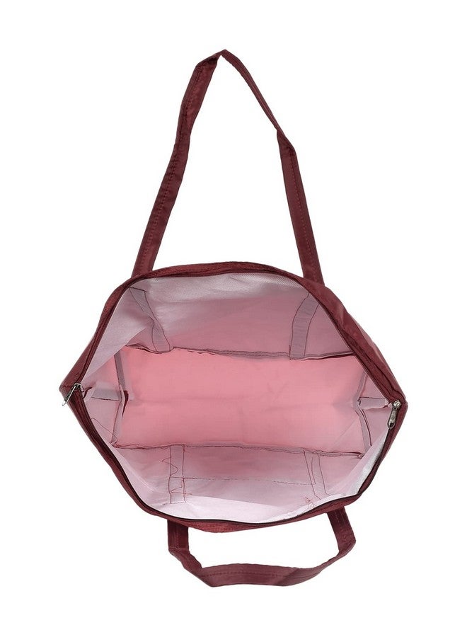 Kuber Industries Kuber Industries Multiuses Polyster Storage Bag|1 Small Pocket & Handle |Shopping Bag|Tote Bag|Cloth Bag |Size 56 x 18 x 47 (Maroon)-47KM01255 - Image 4
