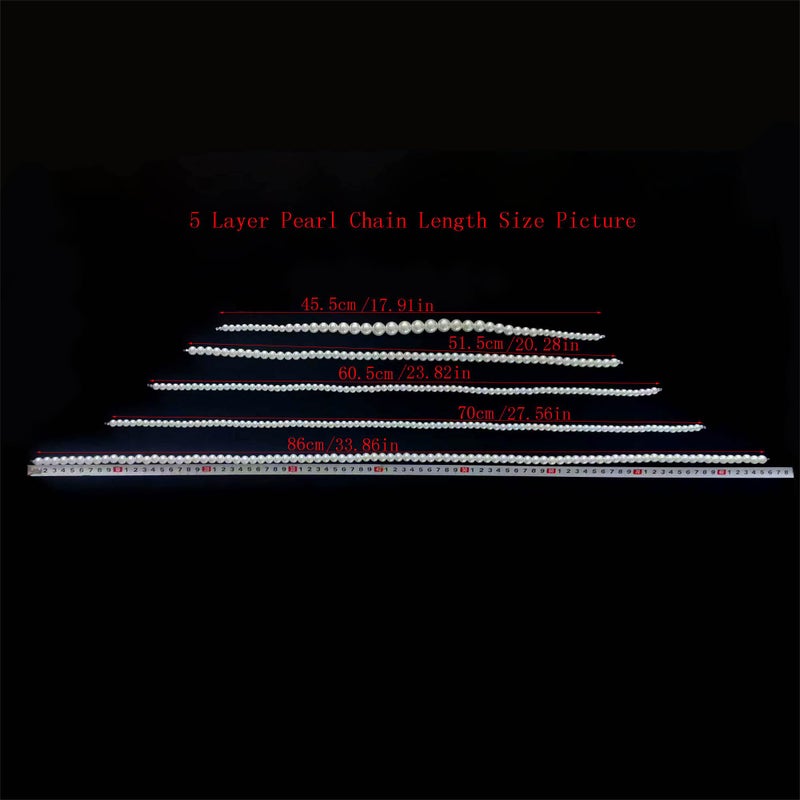 GRACE JUN Multilayer Strand Chain White Faux Pearls Flapper Beads Cluster Long Choker Necklace(White) - Image 3