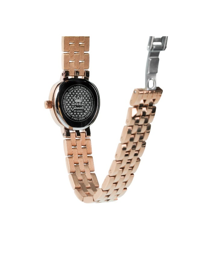 IMPERIAL Women's Rose Gold Stainless Steel Watch, Blue Dial, Y121 Movement, Butterfly Clasp, 3ATM Watch for Women | IMP.GZ8691L8894 - Image 3