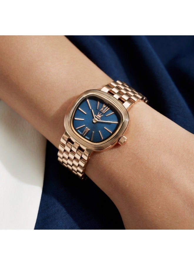 IMPERIAL Women's Rose Gold Stainless Steel Watch, Blue Dial, Y121 Movement, Butterfly Clasp, 3ATM Watch for Women | IMP.GZ8691L8894 - Image 5