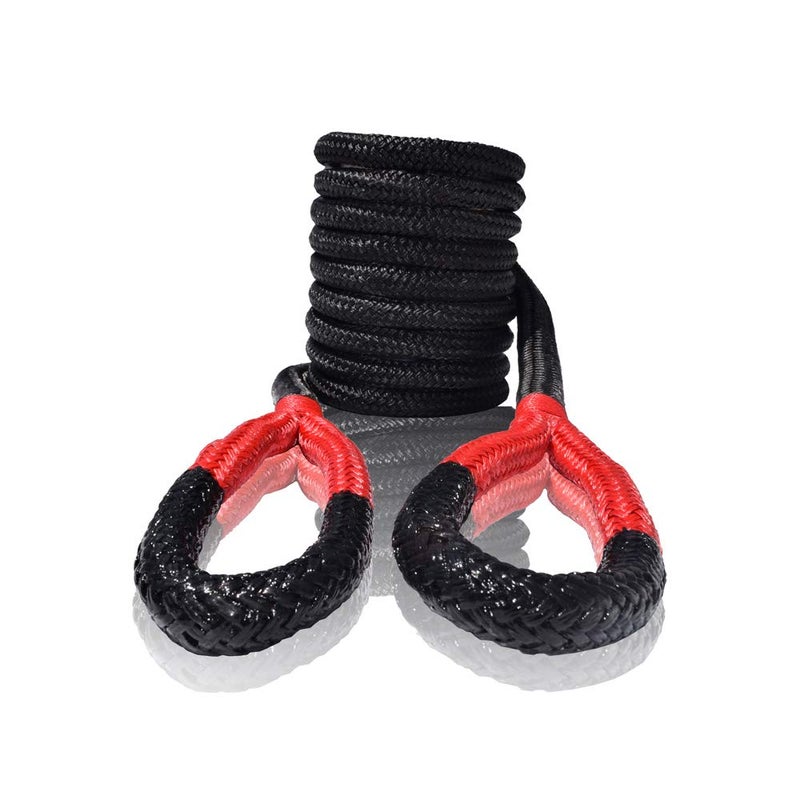QIQU QIQU 1/2" 20ft Kinetic Recovery Rope,1/2" Energy Rope, Kinetic Rope,Double Braided Nylon Rope (Black) - Image 1